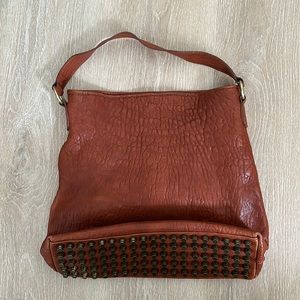 Lush bag genuine soft lambskin leather studded bottom bag